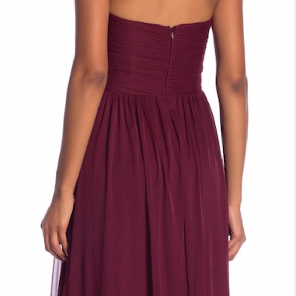 marina strapless roused gown